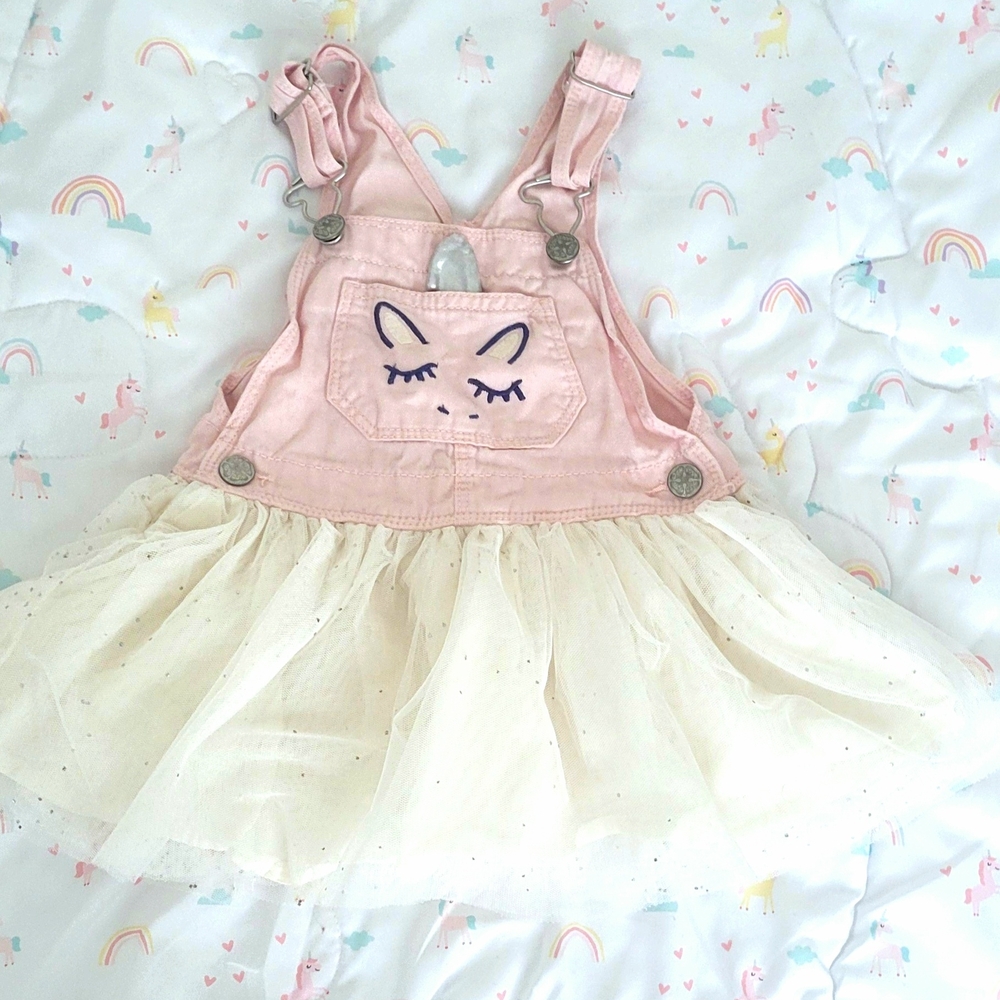 Pink and Cream Kids Overall Skirt